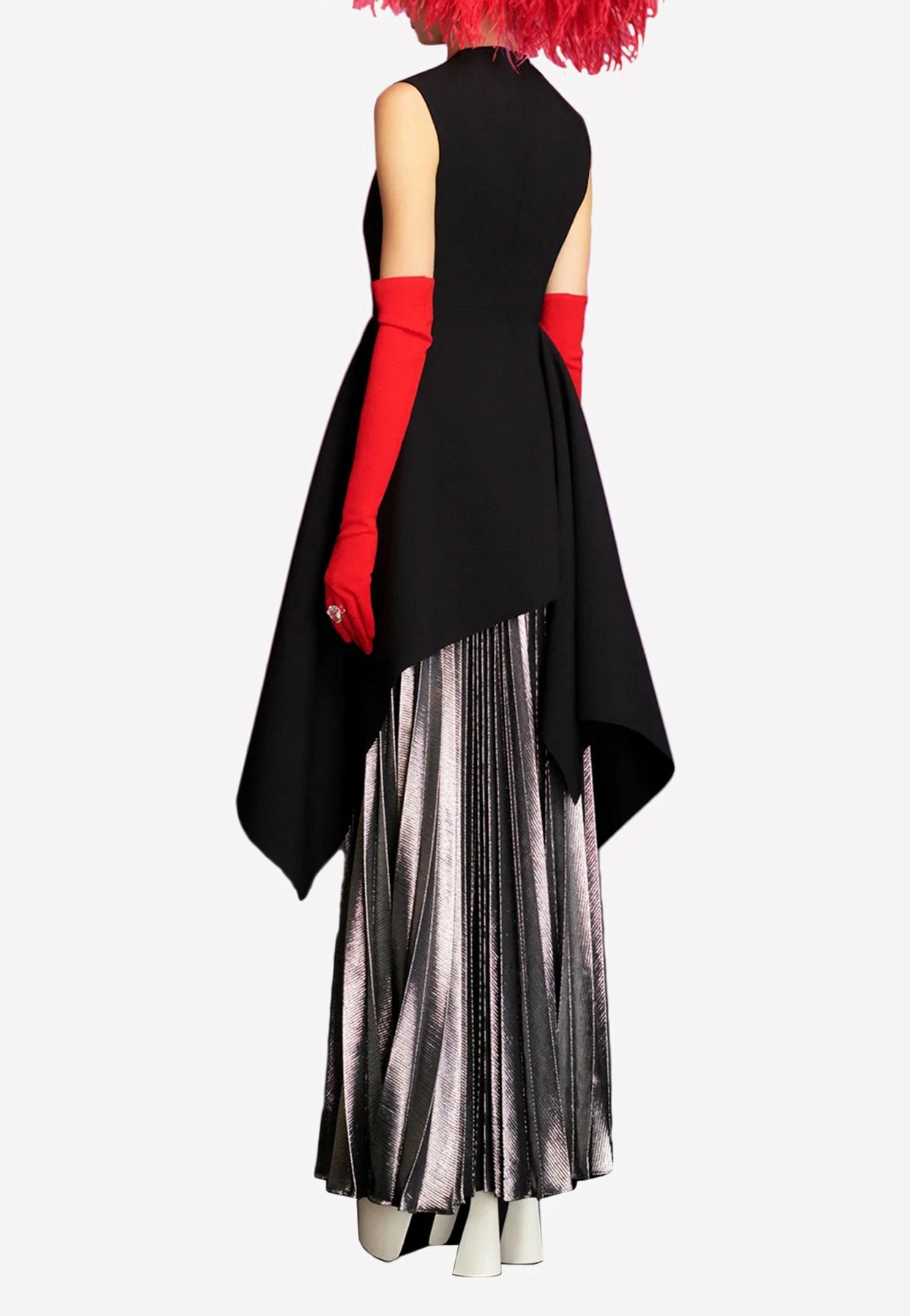 Solace London Henley Pleated Crepe Maxi Skirt Silver 3 Solace London Henley Pleated Crepe Maxi Skirt Silver - Image 3