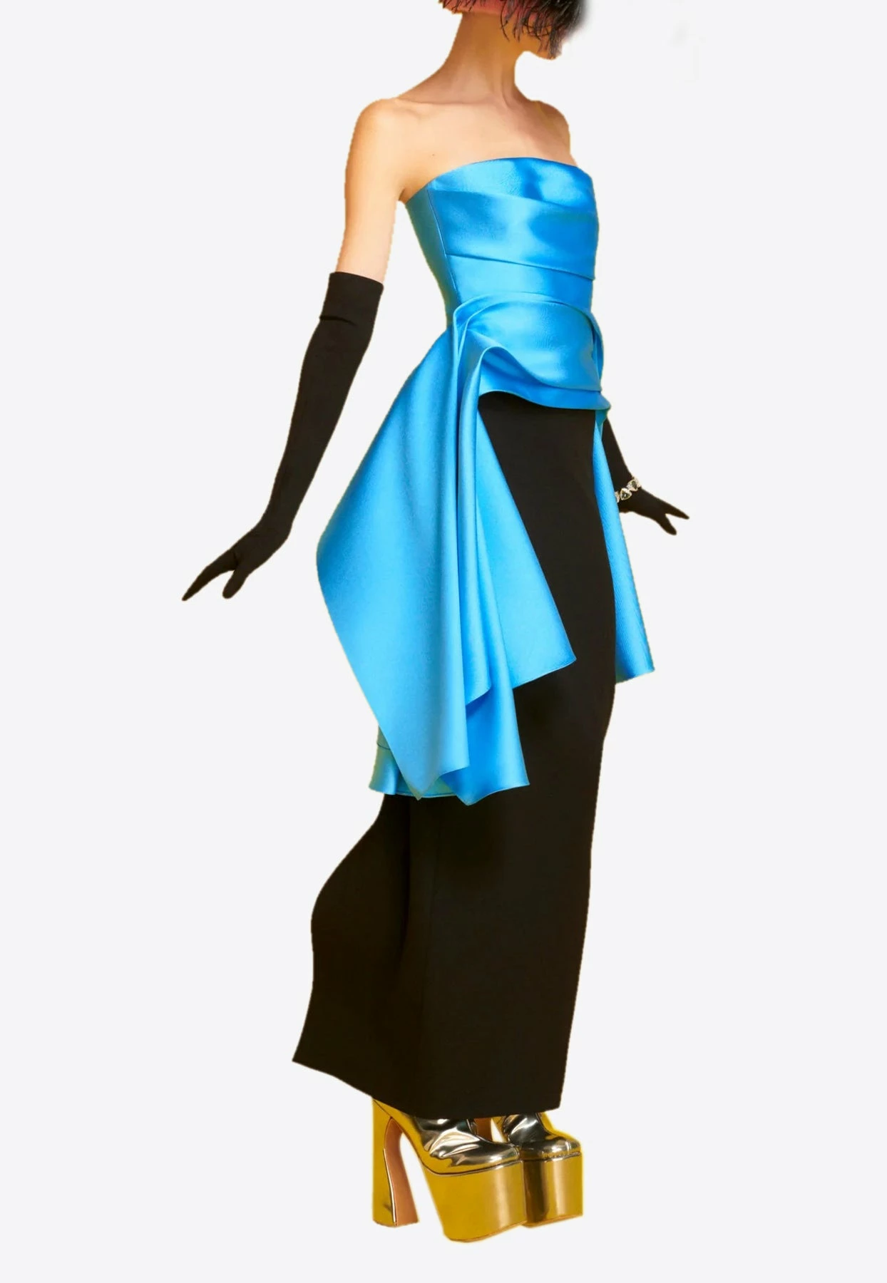 Solace London Darra Strapless Maxi Dress Blue 2 Solace London Darra Strapless Maxi Dress Blue - Image 2