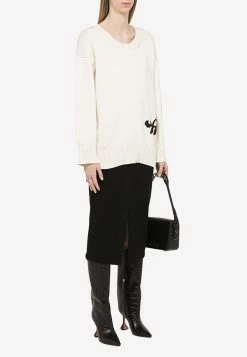 Off-White Jersey' Midi Pencil Skirt Black 9 Off-White Jersey' Midi Pencil Skirt Black -Evening Dresses Popular Store OWCK003C99JER001 K OFFW 1001.b