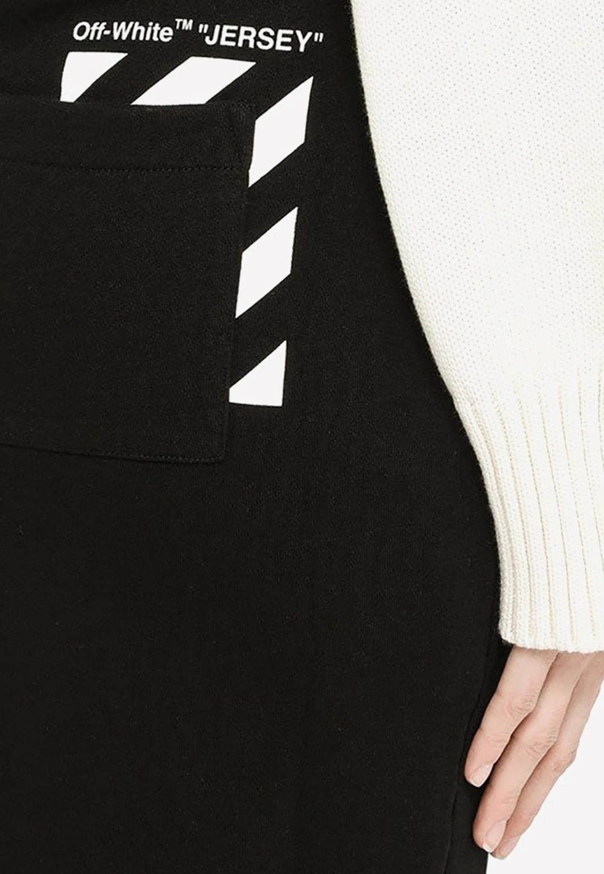 Off-White Jersey' Midi Pencil Skirt Black 4 Off-White Jersey' Midi Pencil Skirt Black - Image 4
