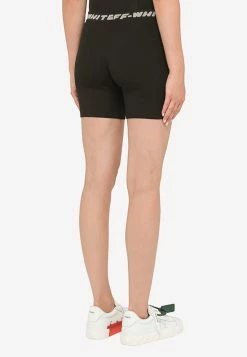 Off-White Ribbed Logo Waistband Shorts Black -Evening Dresses Popular Store OWHM004C99KNI001 L OFFW 1009.d