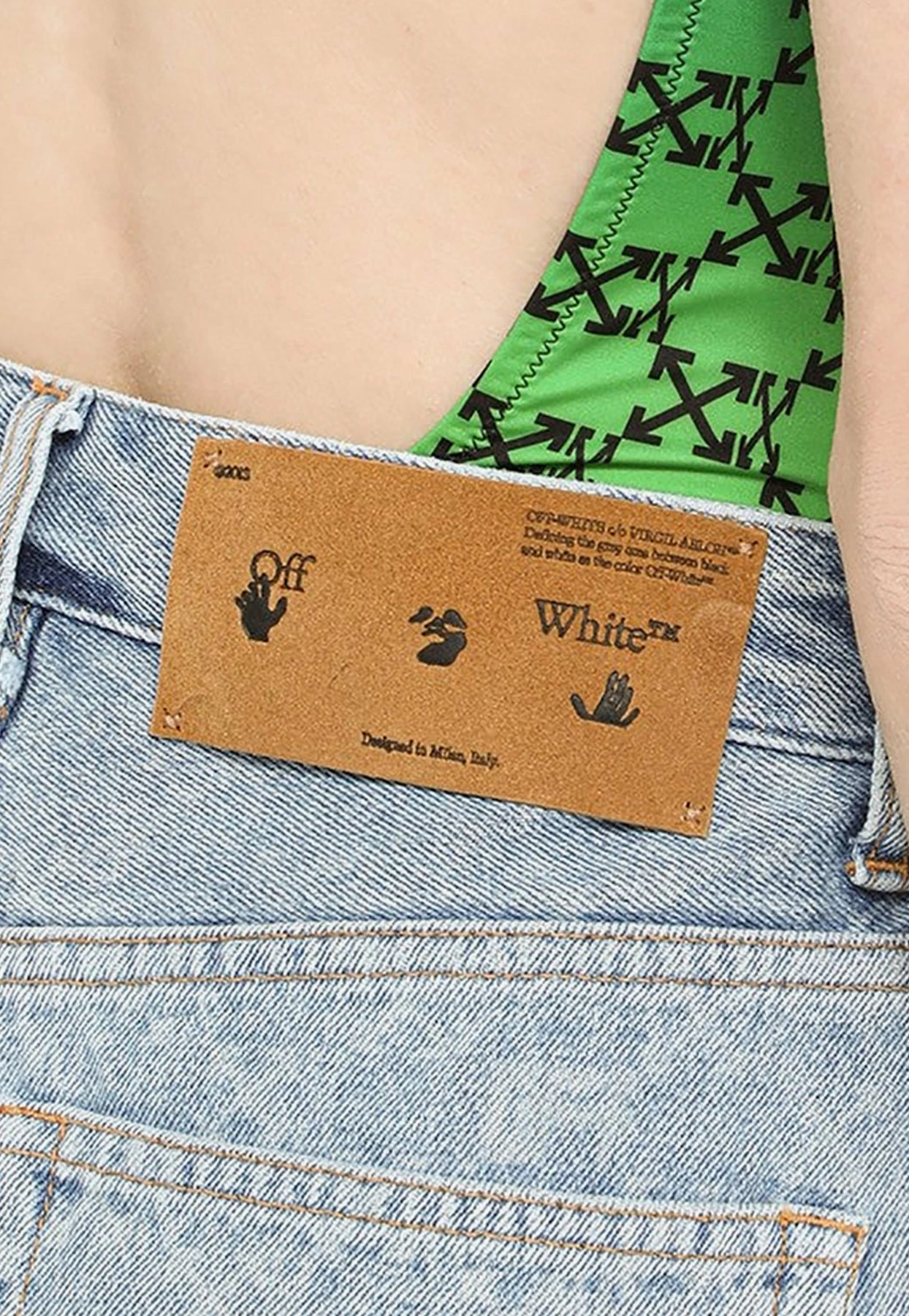 Off-White Arrows-Pattern Denim Shorts Blue 5 Off-White Arrows-Pattern Denim Shorts Blue - Image 5