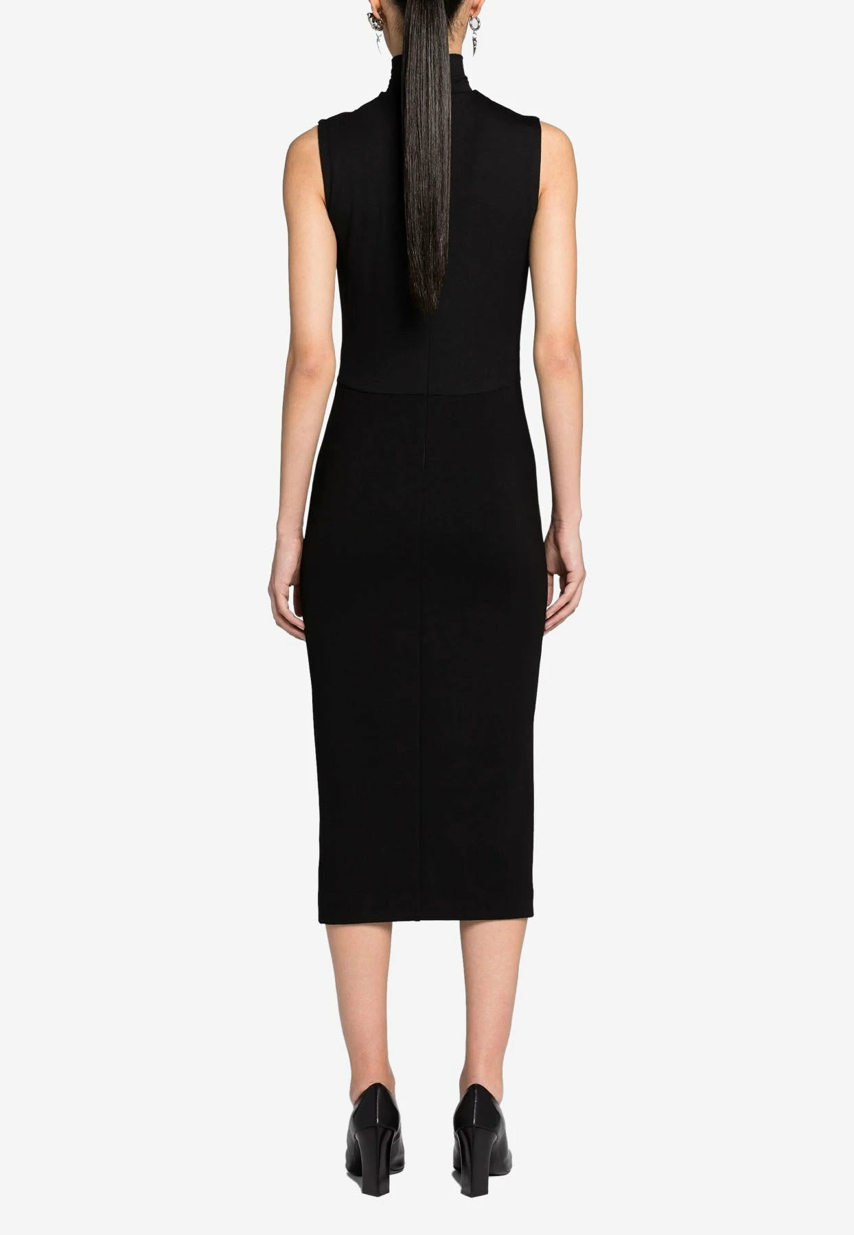 Roberto Cavalli Panther Head Gathered Midi Dress Black 3 Roberto Cavalli Panther Head Gathered Midi Dress Black - Image 3