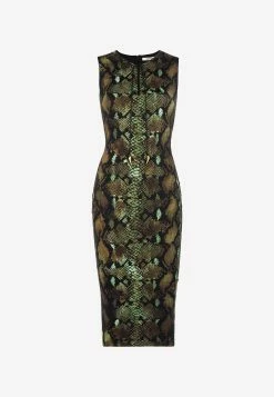 Roberto Cavalli Rock Python-Print Sleeveless Knee-Length Dress Multicolor -Evening Dresses Popular Store PKT112 20LNE38 20D0019