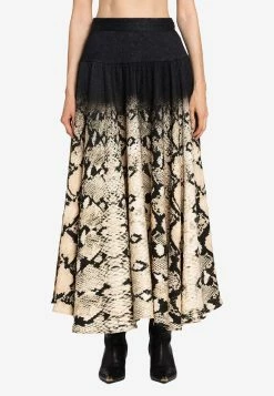 Roberto Cavalli Python And Ocelot-Print A-Line Skirt Multicolor