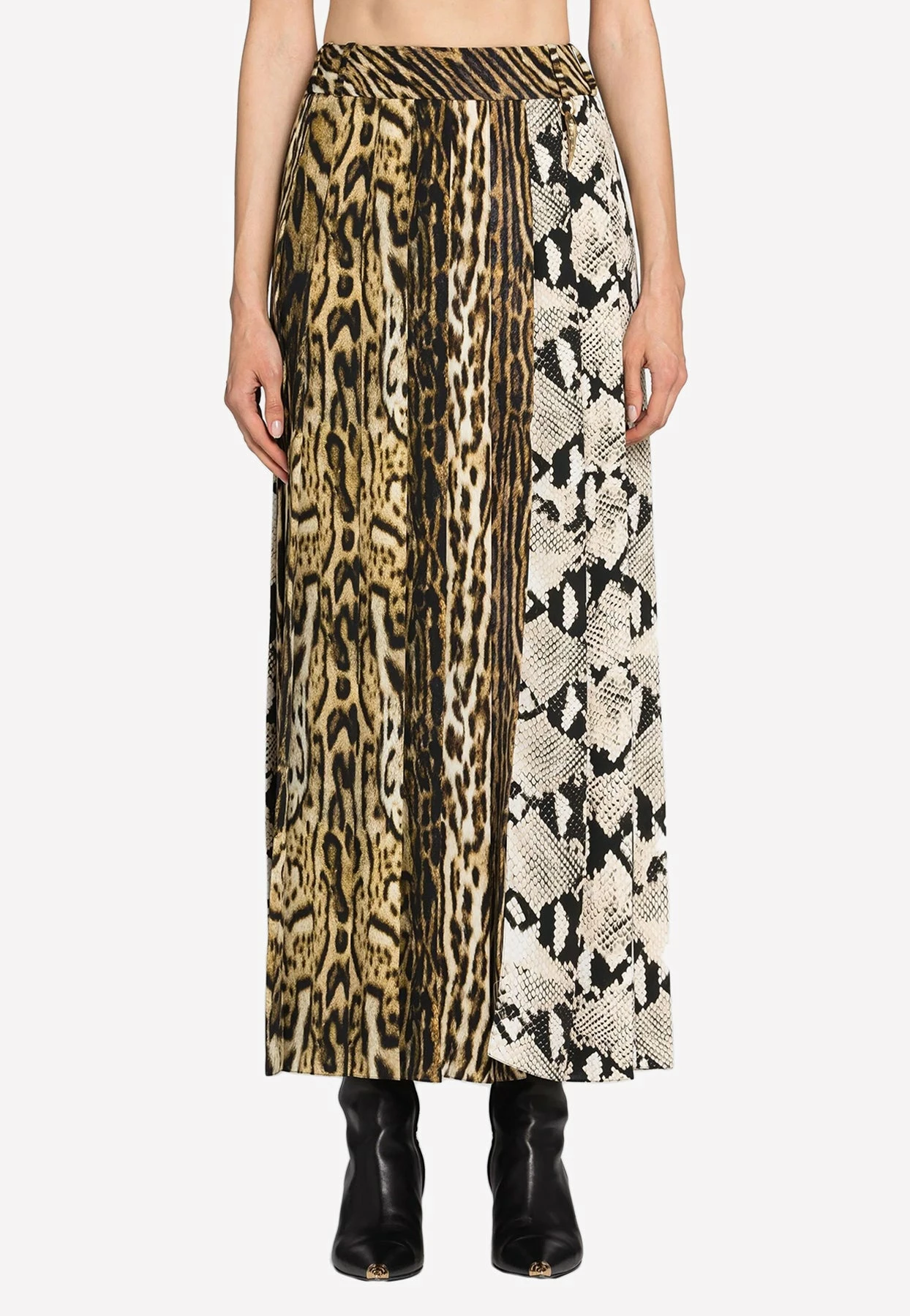 Roberto Cavalli Ocelot And Python-Print Midi Skirt Multicolor 1 Roberto Cavalli Ocelot And Python-Print Midi Skirt Multicolor