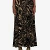 Roberto Cavalli Leaf Velvet Jacquard Midi Skirt Black