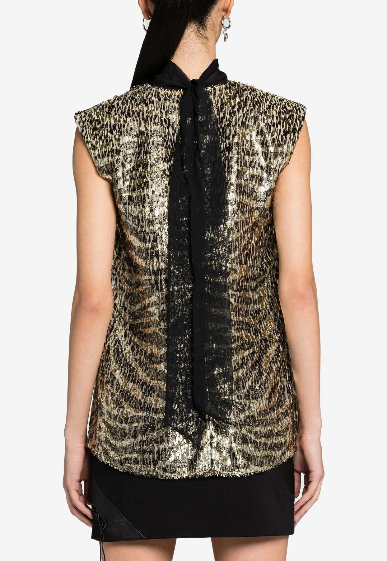 Roberto Cavalli Zebra-Jacquard Sleeveless Top Multicolor 3 Roberto Cavalli Zebra-Jacquard Sleeveless Top Multicolor - Image 3