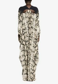 Roberto Cavalli Python-Print Kaftan Multicolor -Evening Dresses Popular Store PKT901 207HE81 20D0262 203