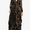 Roberto Cavalli Leaf Velvet Jacquard Kaftan Dress Black