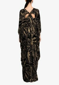 Roberto Cavalli Leaf Velvet Jacquard Kaftan Dress Black 6 Roberto Cavalli Leaf Velvet Jacquard Kaftan Dress Black -Evening Dresses Popular Store PKT901 20VL066 20D0007 203
