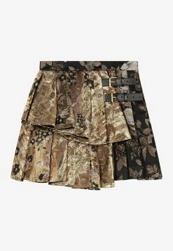 Roberto Cavalli Floral-Brocade Mini Skirt Multicolor -Evening Dresses Popular Store PQT303 20DJ067 2003500