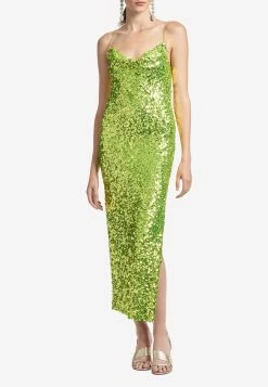 Sachin & Babi Sanza Sequin Embellished Midi Dress Green