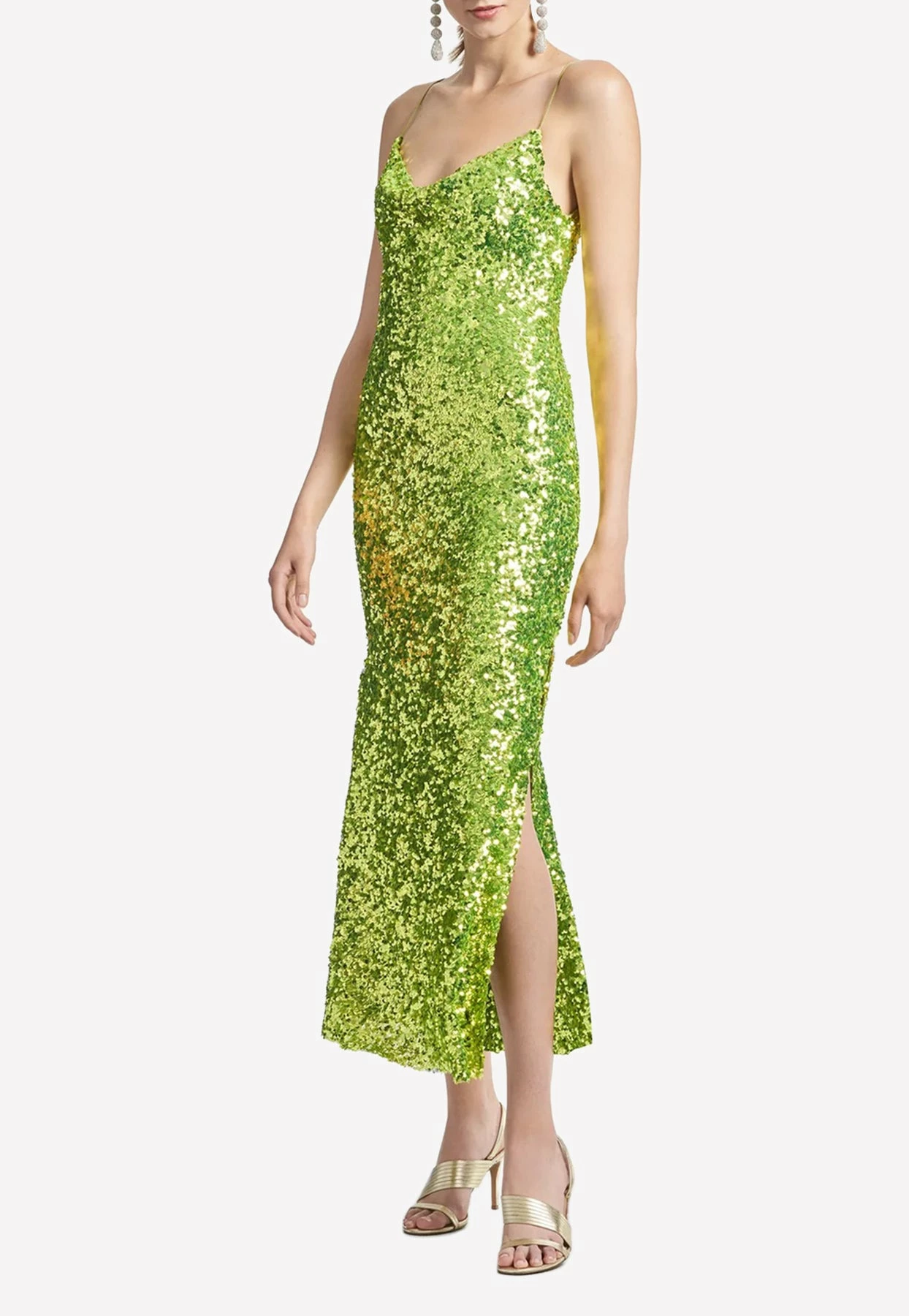 Sachin & Babi Sanza Sequin Embellished Midi Dress Green 2 Sachin & Babi Sanza Sequin Embellished Midi Dress Green - Image 2