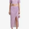 Self-Portrait Studded Midi Wrap Skirt Purple