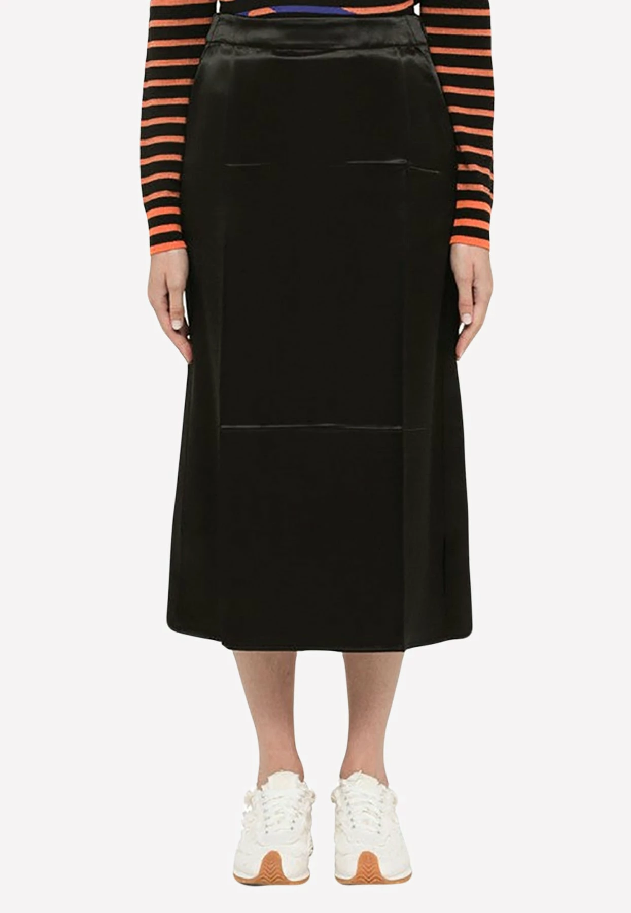 Loewe Satin Midi Pencil Skirt Black 1 Loewe Satin Midi Pencil Skirt Black