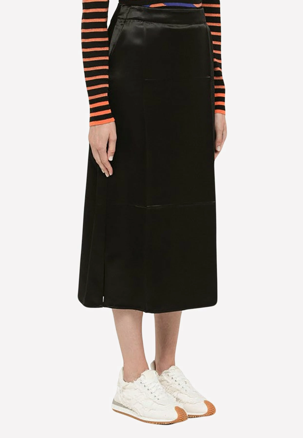 Loewe Satin Midi Pencil Skirt Black 3 Loewe Satin Midi Pencil Skirt Black - Image 3