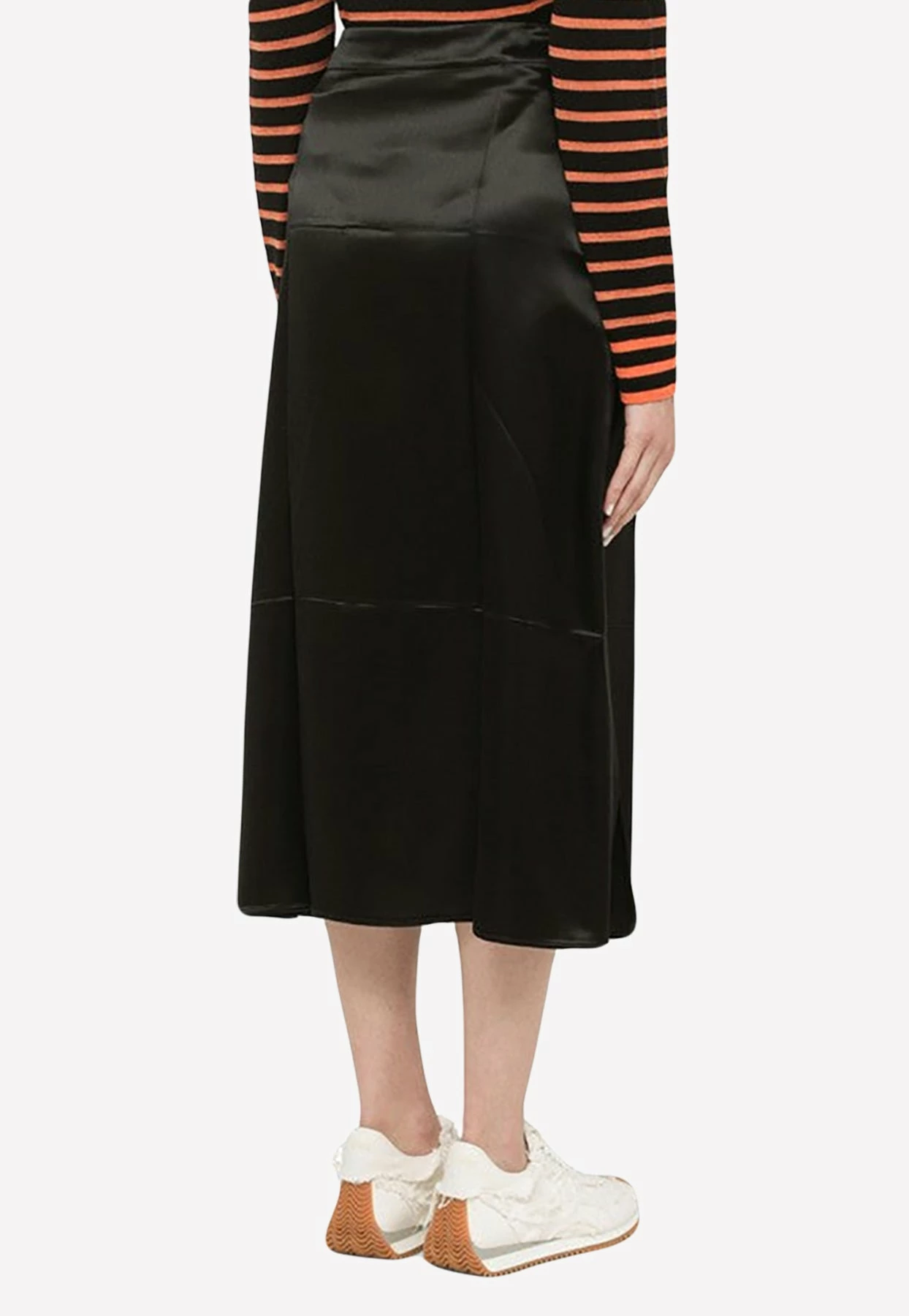 Loewe Satin Midi Pencil Skirt Black 4 Loewe Satin Midi Pencil Skirt Black - Image 4
