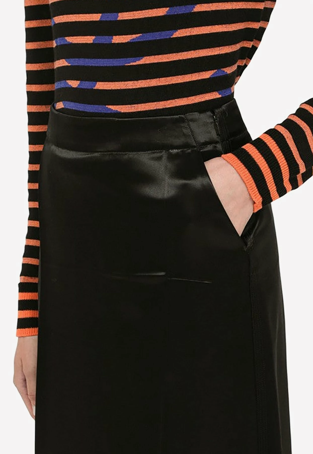 Loewe Satin Midi Pencil Skirt Black 5 Loewe Satin Midi Pencil Skirt Black - Image 5