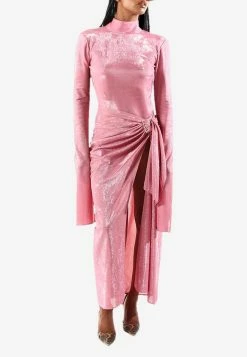 Khirzad Femme Wrap Skirt With Buckle Detailing Pink