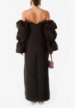 Khirzad Femme Solarino Off-Shoulder Maxi Dress Black 5 Khirzad Femme Solarino Off-Shoulder Maxi Dress Black -Evening Dresses Popular Store SOLARINO 20DRESSBLACK