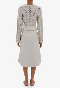 Jonathan Simkhai Shyla Tie-Waist Leather Skirt Gray -Evening Dresses Popular Store Shyla 20Vegan 20Leather 20Skirt 6