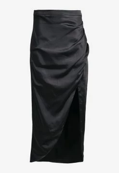 Elliatt Eva High-Waist Satin Skirt Black