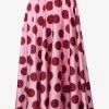 Dolce & Gabbana Polka Dot Pleated Midi Skirt Pink