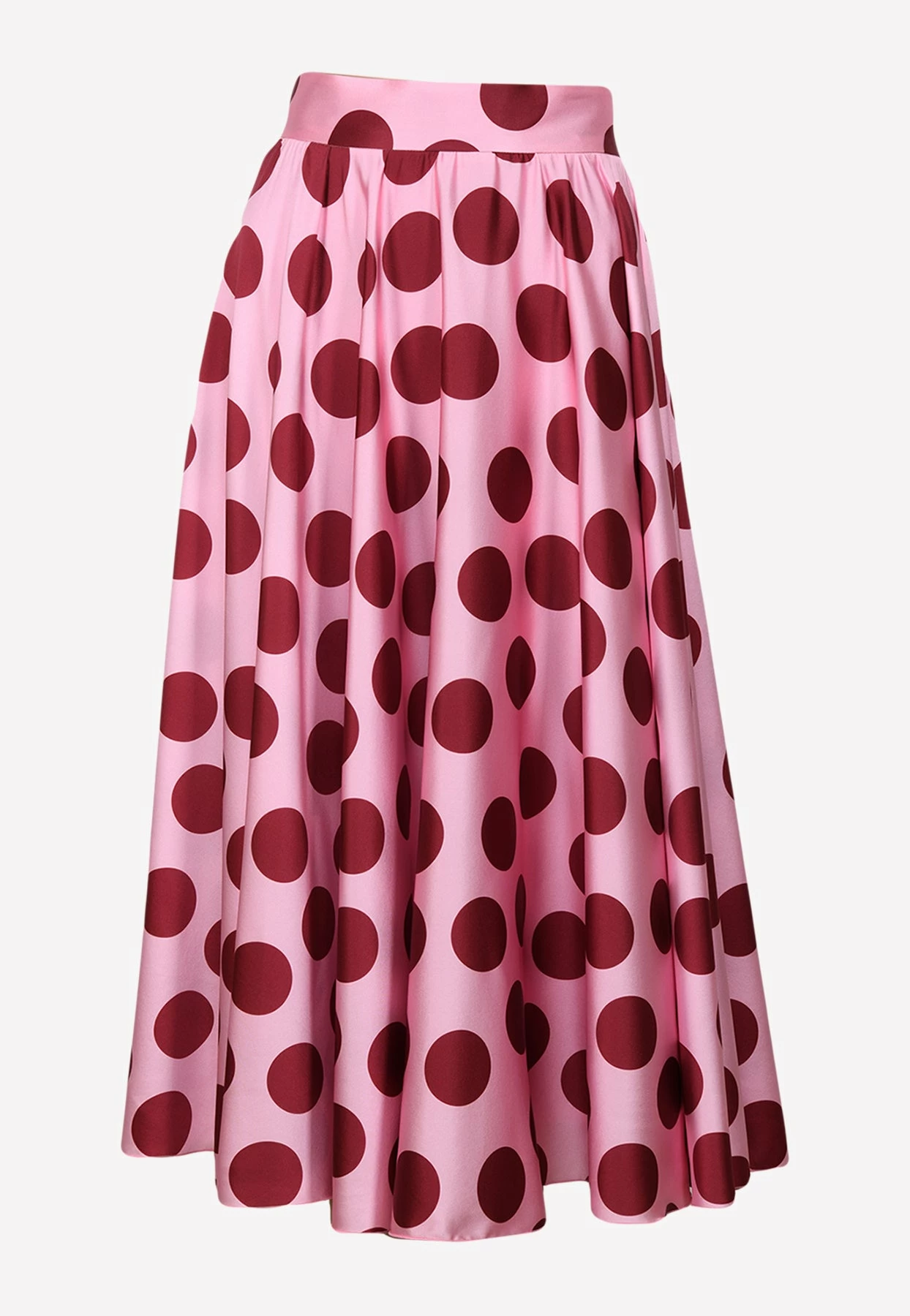 Dolce & Gabbana Polka Dot Pleated Midi Skirt Pink 1 Dolce & Gabbana Polka Dot Pleated Midi Skirt Pink