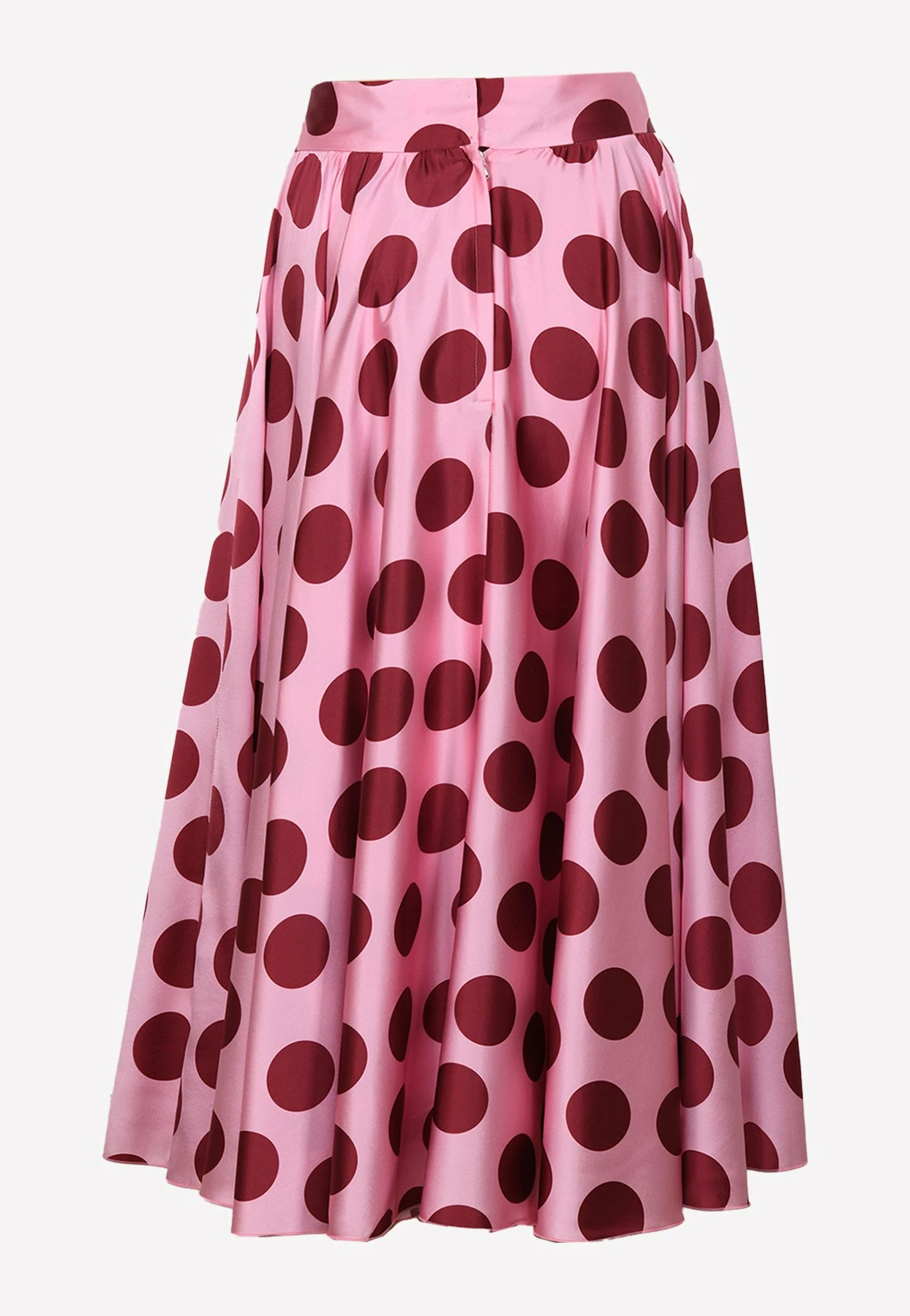 Dolce & Gabbana Polka Dot Pleated Midi Skirt Pink 2 Dolce & Gabbana Polka Dot Pleated Midi Skirt Pink - Image 2