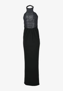 Tom Ford Crocodile Embroidered Halterneck Gown Black
