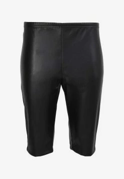 MM6 Maison Margiela Biker Shorts In Faux Leather Black