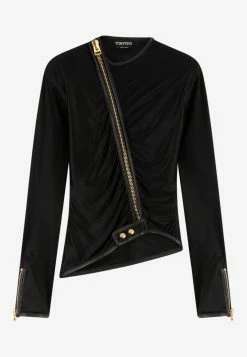 Tom Ford Slick Ruched Zip-Up Jacket Black -Evening Dresses Popular Store TSJ469 JEX004 LB999 OS A