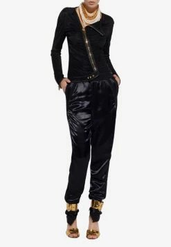 Tom Ford Slick Ruched Zip-Up Jacket Black