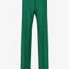 Valentino Straight-Leg Stretch Crepe Tailored Pants Green
