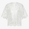 Valentino Heavy Short-Sleeved Lace Top Silver