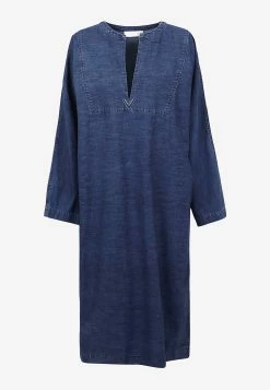 Valentino V-neck Denim Kaftan Dress Blue