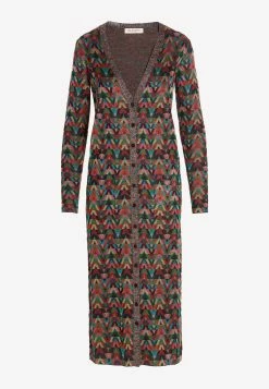 Valentino Optical V Jacquard Cardigan Dress Multicolor