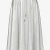 Valentino Logo-Embossed Lurex Midi Skirt Silver