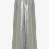 Valentino Metallic Pleated Midi Skirt Silver