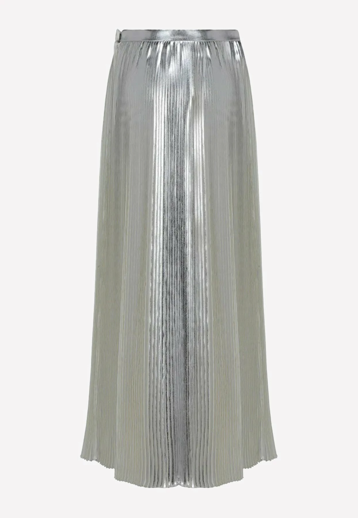 Valentino Metallic Pleated Midi Skirt Silver 1 Valentino Metallic Pleated Midi Skirt Silver