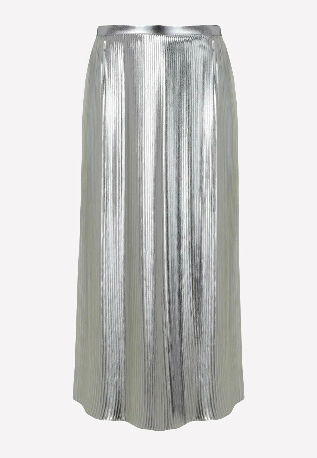 Valentino Metallic Pleated Midi Skirt Silver 2 Valentino Metallic Pleated Midi Skirt Silver - Image 2