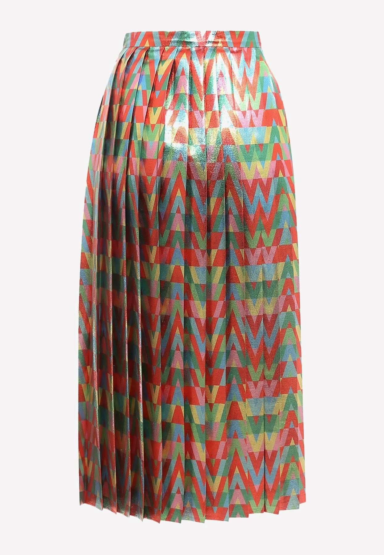 Valentino Optival V Pleated Lurex Midi Skirt Multicolor 2 Valentino Optival V Pleated Lurex Midi Skirt Multicolor - Image 2
