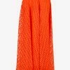 Valentino V Optical Maxi Lace Skirt Orange