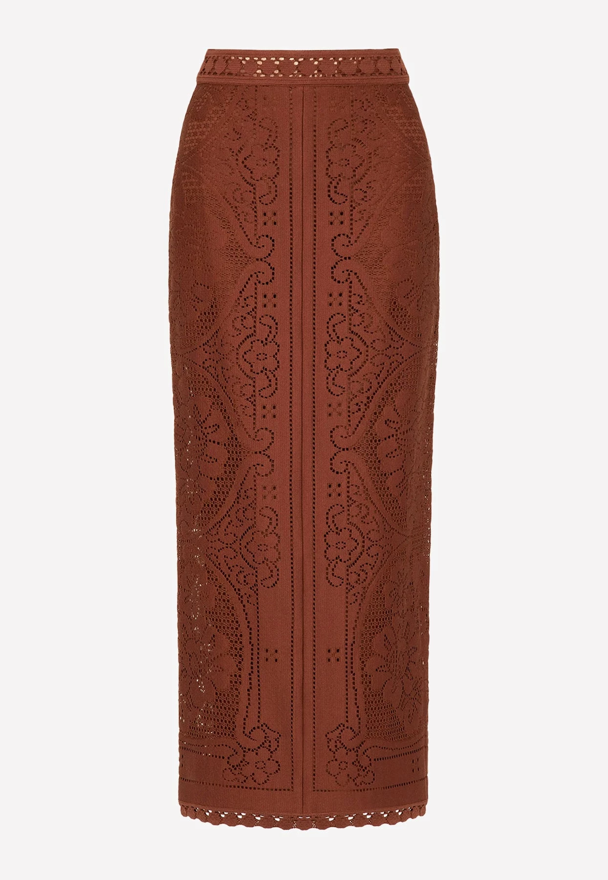 Valentino Floral Lace Midi Skirt Brown 1 Valentino Floral Lace Midi Skirt Brown