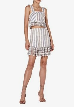 Alexis Vichy Fringed Mini Skirt Multicolor