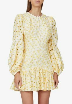 Acler Walker Cotton Dress Yellow