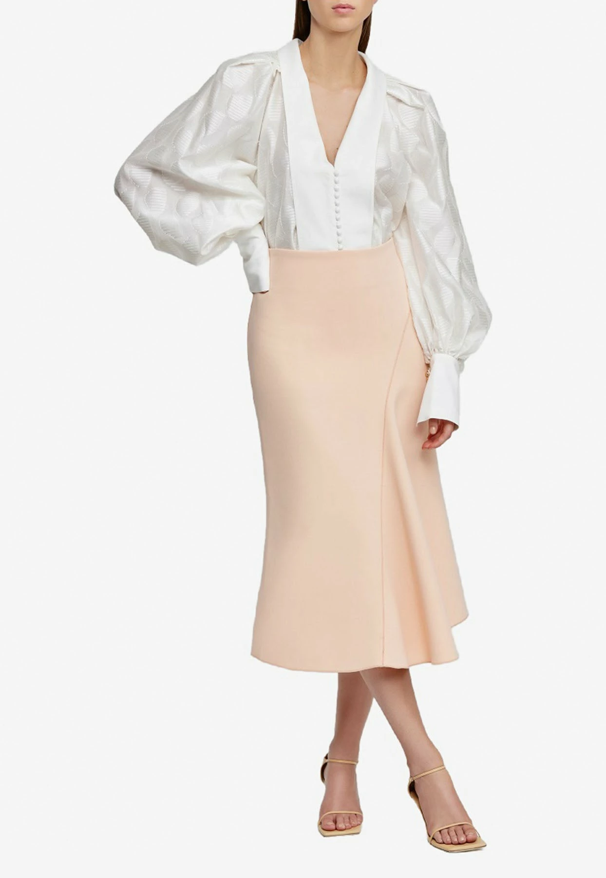 Acler Raven Flared Midi Skirt Peach 1 Acler Raven Flared Midi Skirt Peach
