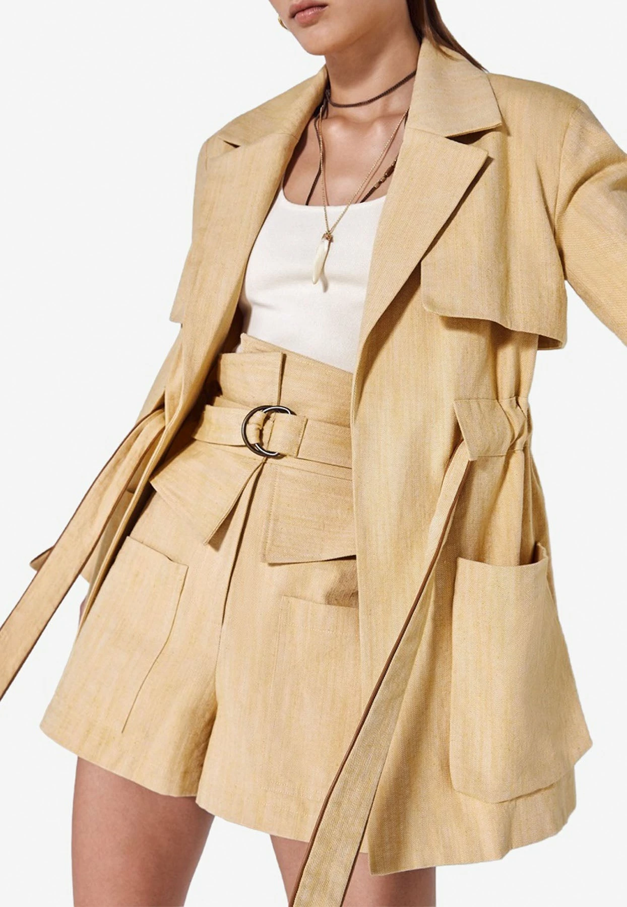 Alexis High-Waist Thatcher Shorts Yellow 2 Alexis High-Waist Thatcher Shorts Yellow - Image 2