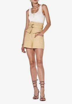 Alexis High-Waist Thatcher Shorts Yellow